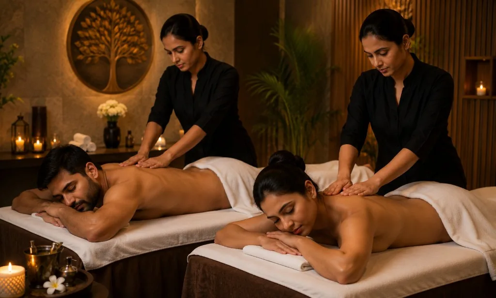 Private couple massage experience at Zoyo Luxury Spa in Gachibowli.