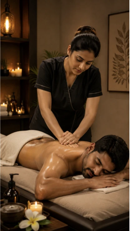 Deep tissue massage therapy at Zoyo Luxury Spa for muscle relaxation.
