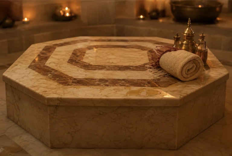 Traditional Hamam bath at Zoyo Luxury Spa for cleansing and relaxation.